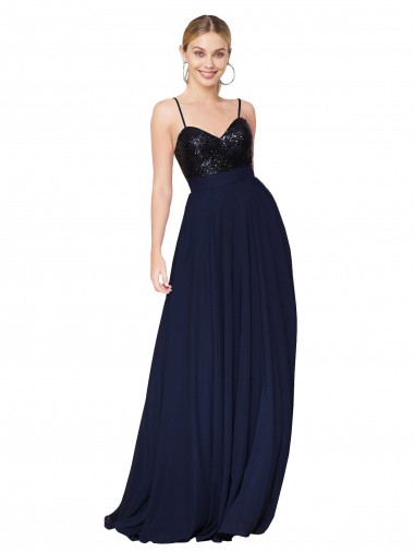Cheapest Sleeveless Soft Chiffon & Sequin A-Line Long High Neck Semi Formal Evening Gown UK