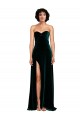 Cheapest Sleeveless Stretch Velvet A-Line Sweep Train Sweetheart Semi Formal Evening Dress UK