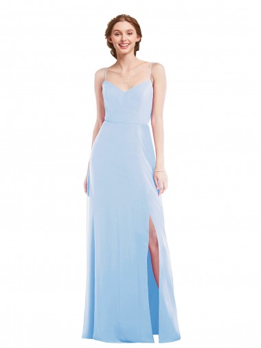 Cheapest Sleeveless Soft Chiffon A-Line Long V-Neck Maxi Evening Dresses UK