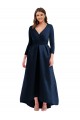 Cheapest Long Sleeves Spandex Ball Dress Long V-Neck Plus Size Evening Dress UK