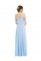 Cheapest Sleeveless Soft Chiffon A-Line Long Off the Shoulder Maxi Evening Dress UK