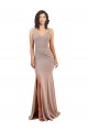 Cheapest Sleeveless Stretch Crepe Mermaid Long V-Neck Sexy Evening Dress UK